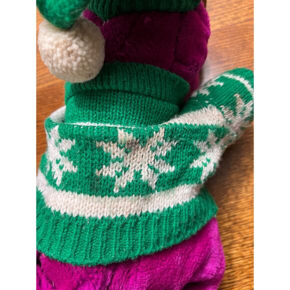 Vintage Christmas Dakin Barney the Dinosaur, Vintage 1992 Barney Plush, 13" tall - Picture 11 of 12